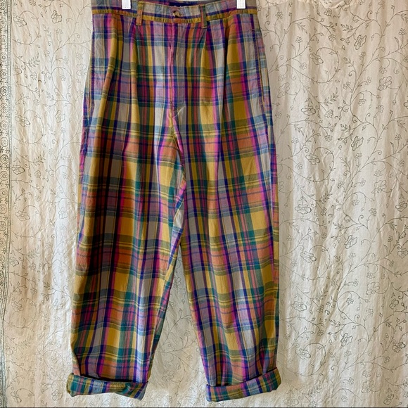 GAP Pants - 🦄 True Vintage Plaid High Rise Pleated Pants